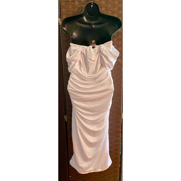 Off The Shoulder Ruched Bodycon Dress- Size Large - Picture 4 of 4